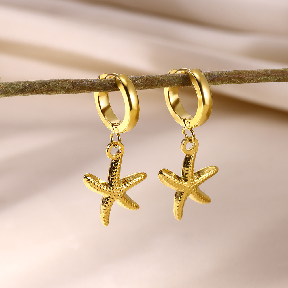9g Weight 0.03µm-0.05µm Gold Plating Thickness PVD Coated Gold Plating Process 304 Stainless Steel Ear Needle Material Real Gold Plated Plating Material Charm Sleeper Hoop Earrings, Dangling Earrings Classification 1 Pair Quantity Holiday Occasion 304 Stainless Steel Material Solid Color Pattern All Seasons Season Women's Gender Polished Finish Vacation, Simple Style Style Waterproof Non Tarnish, Plating Craft PVD Coated Real Gold Plated Solid Color 304 Stainless Steel Vacation Simple Style Waterproof Non Tarnish Charm Sleeper Hoop Earrings Dangling Earrings 10