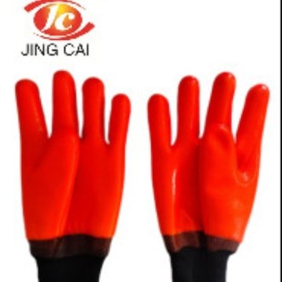 Fluorescent Orange Sponge Composite Flannel 26 Ribbed Sand Surface Low Temperature Resistant Cold-Proof Gloves