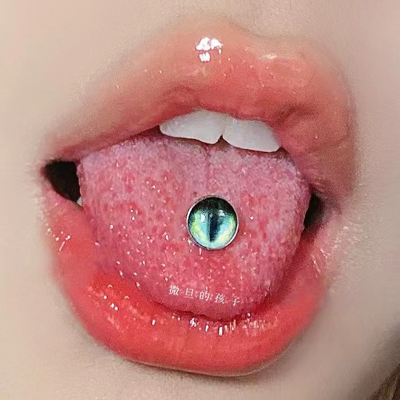 Labret stud lip piercing jewelry styling detail