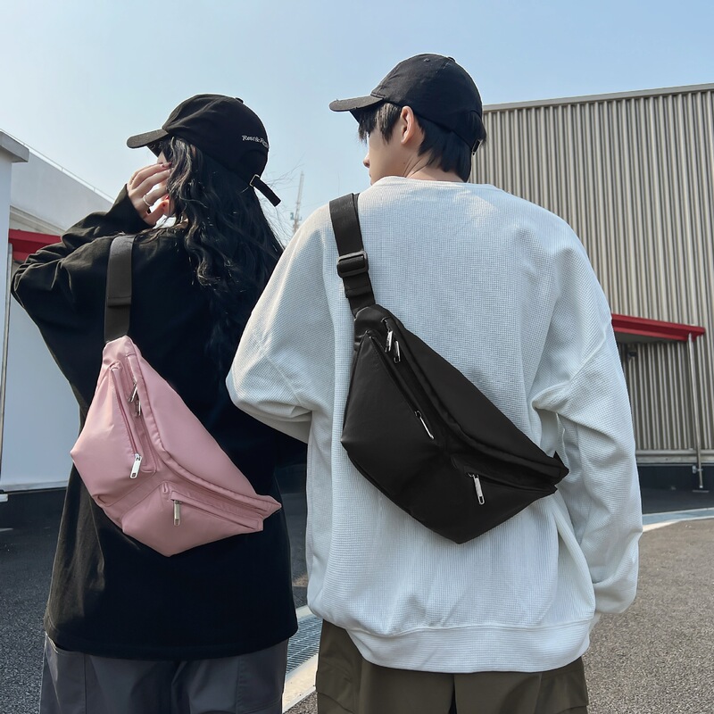 Double-Pocket Casual Chest Bag Large Capacity Water-Resistant 2025 New Couple Waist Bag Design Niche Japanese-Style Shoulder Bag Double-Pocket Casual Chest Bag Large Capacity Water-Resistant 2025 New Couple Waist Bag Design Niche Japanese-Style Shoulder Bag