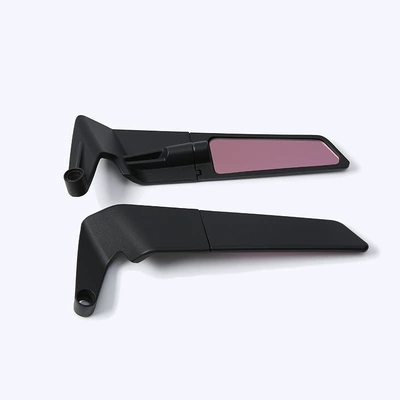 Cross-Border Small Fixed-Wing Motorcycle Rearview Mirror Modification Accessories Suitable for Kawasaki Yamaha Rotatable Purple Mirror (Motorcycle rearview mirror) - fixed-wing-rearview-mirror-black-shell-small-purple-mirror