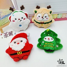 新圣诞款毛绒公仔胸针圣诞老人麋鹿雪人玩偶服装包包配饰节庆配件