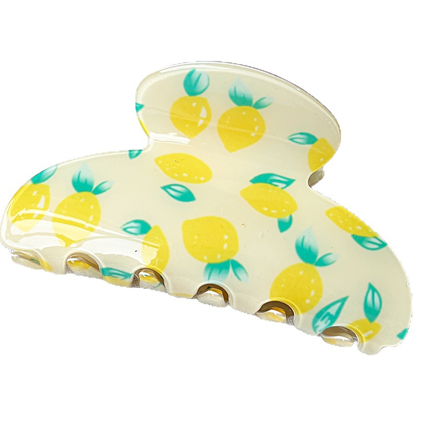 Coreano acrílico impresa pegando clips lindos clips de cabello de fruta clips de tiburón de tamaño grande dulce joyas de cabello de mujer