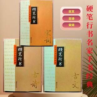 Hard Pen Cursive: Classic Ancient Chinese Texts, Ancient Poems, and Song Dynasty Poetry Handwritten by Famous Artists - Three Volumes of Hard Pen Cursive Copybooks for Adults to Choose from