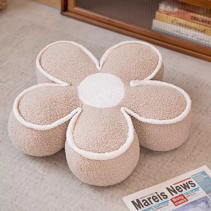 Cojín de Silla de Flor de Peluche de Franela y Algodón PP para Oficina y Hogar