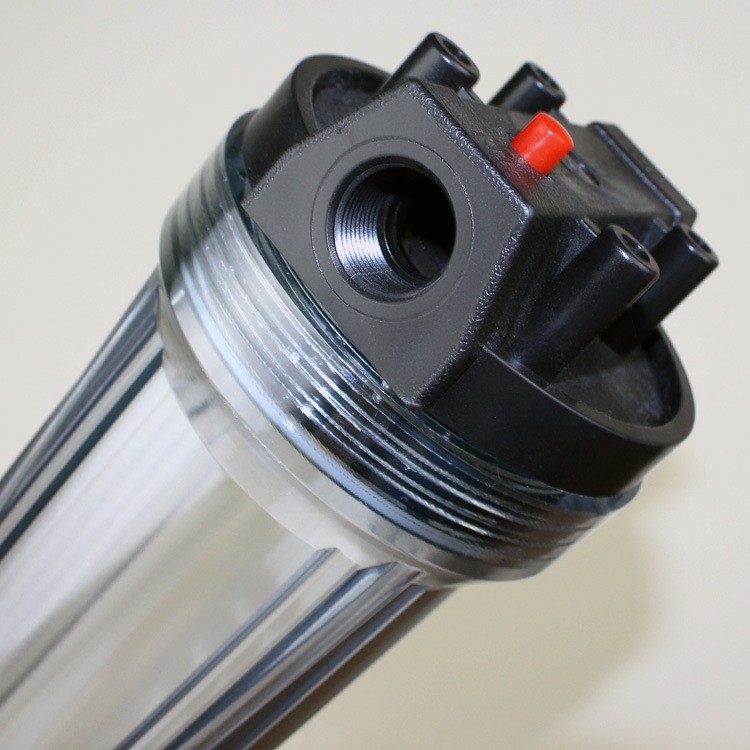 Botella de filtro transparente de 20 pulgadas 1 pulgada engrosada COMO filtro totalmente transparente Hebilla interior americana carcasa de filtro transparente en stock al por mayor