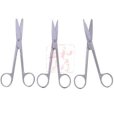 医用304不锈钢剪刀外科直头弯嘴尖圆头手术剪眼科拆线剪一个起卖
