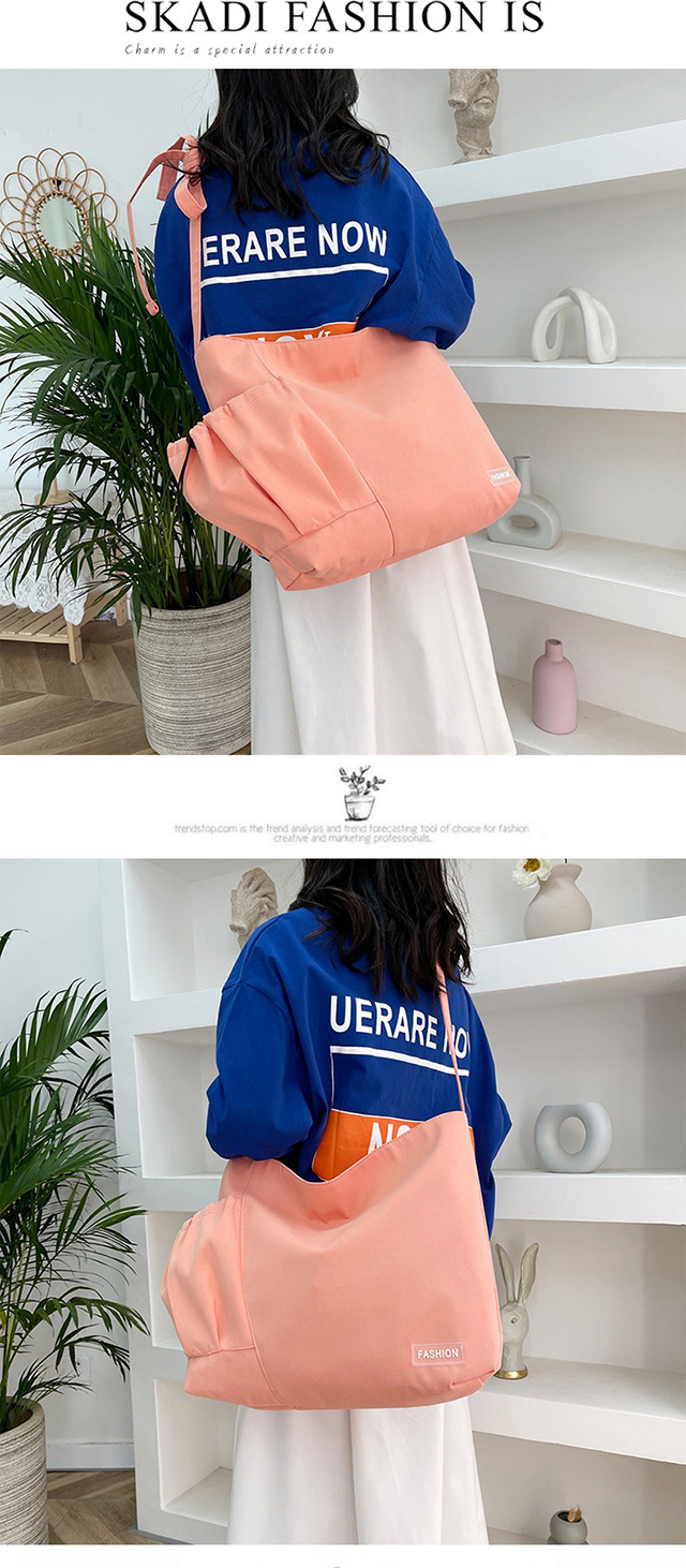 Spring and summer women's bags, ins-style, niche design sense canvas bags, drawstring single-shoulder bags, crossbody bags, college student class bags undefined