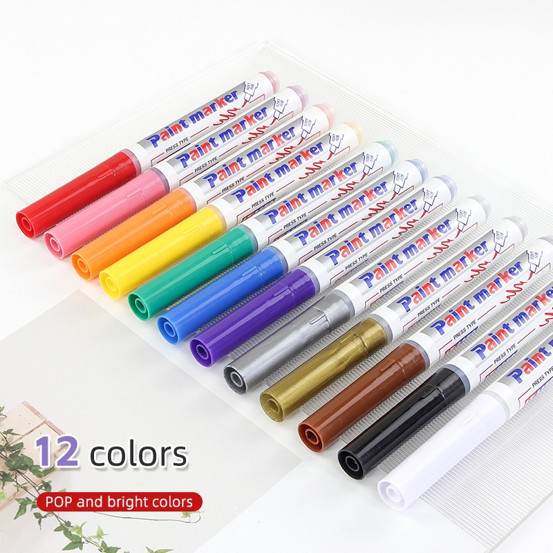 Cross-Border Popular Soft-Tipped Paint Pens 12 Colors DIY Hand-Painted Graffiti Waterproof Non-Fading Colored Markers Amazon