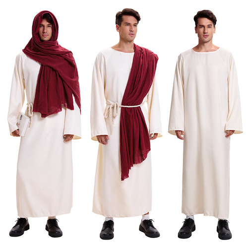 Vintage Arabic-Style Dubai Robe, Middle Eastern Preacher Cosplay Stage Performance Costume, Shepherd's Costume