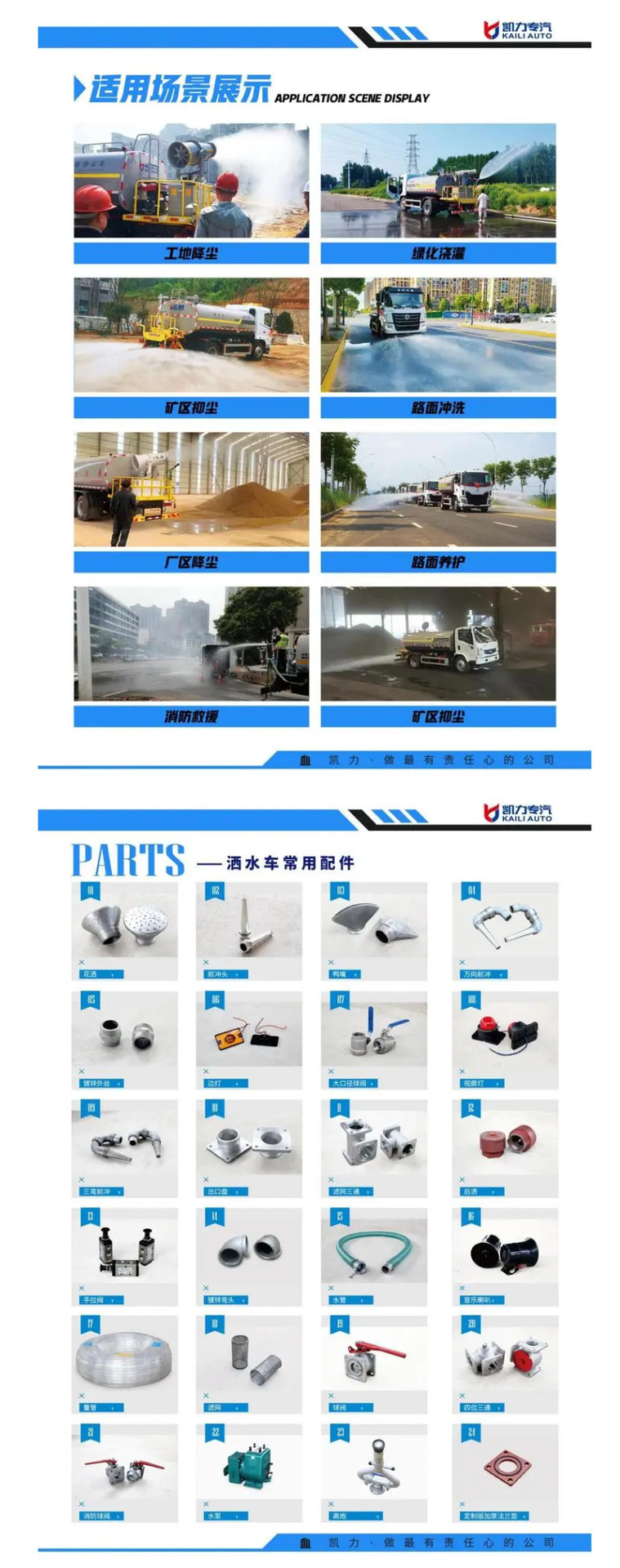 Kailifeng Brand Dongfeng Dollyka Sprinkler Truck 5-Ton Landscaping Spray Truck 30m Dust-Suppressing Fog Cannon Truck
