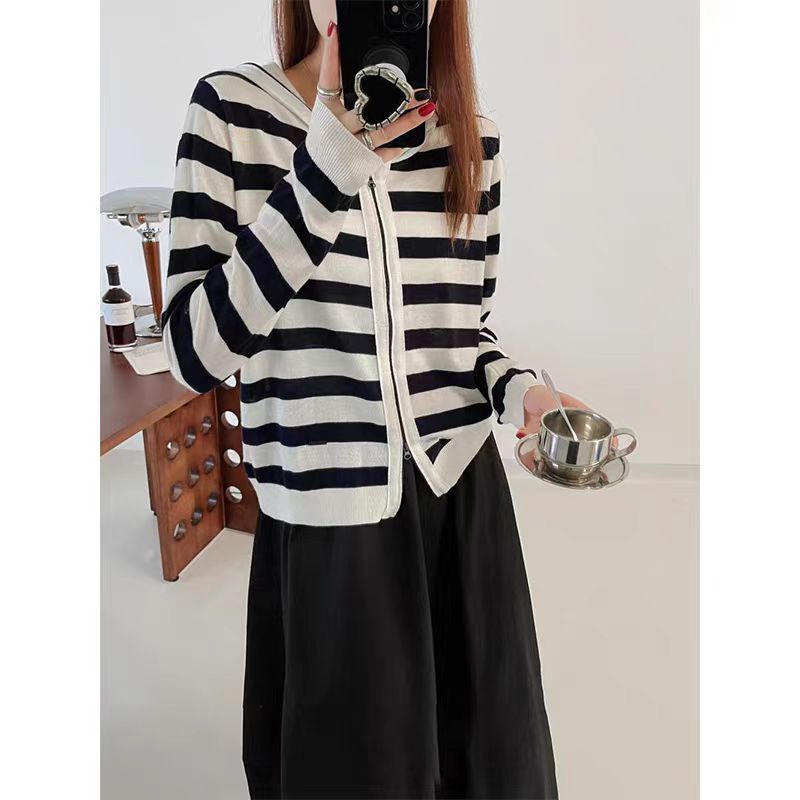 0918-29双头拉链连帽羊毛开衫