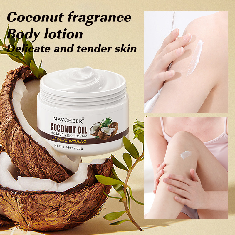 Cross-border English version MAYCHEER Coconut Oil Body Cream Moisturizing and Hydrating to Relieve Chicken Skin Lasting