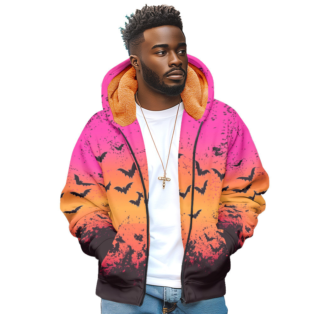 Alta calidad otoño e invierno suéter con capucha para hombre tendencia 3d animal estampado con capucha con cremallera chaqueta MF12