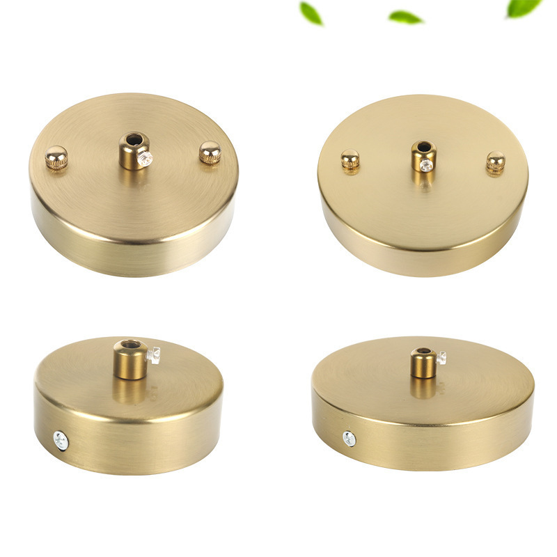 Cross-Border Lighting Accessories Chandelier Lamp Cover Metal Ceiling Plate Lighting Accessories Straight Edge Copper Color Chandelier Base Hanging Plate
