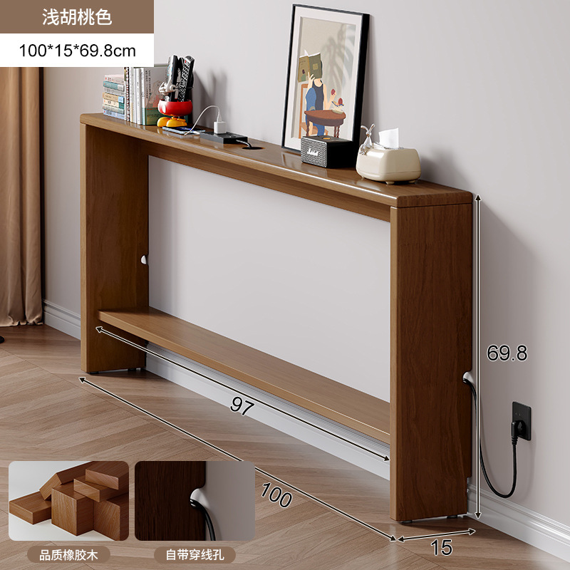 Estante de cola de cama de madera maciza El borde de la cama del dormitorio es extremadamente estrecho y el gabinete de almacenamiento de huecos está contra la pared. Mesa estrecha pequeña y estrecha