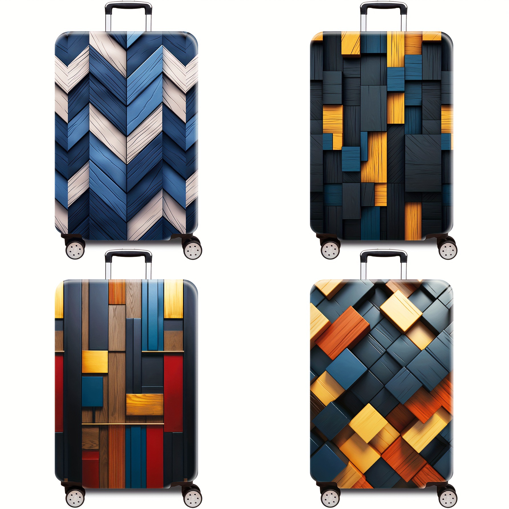Yiwu Jit Warehouse Delivery Wood Grain Suitcase Protective Cover Temushein Amazon Etsypod Cross-Border Ozon