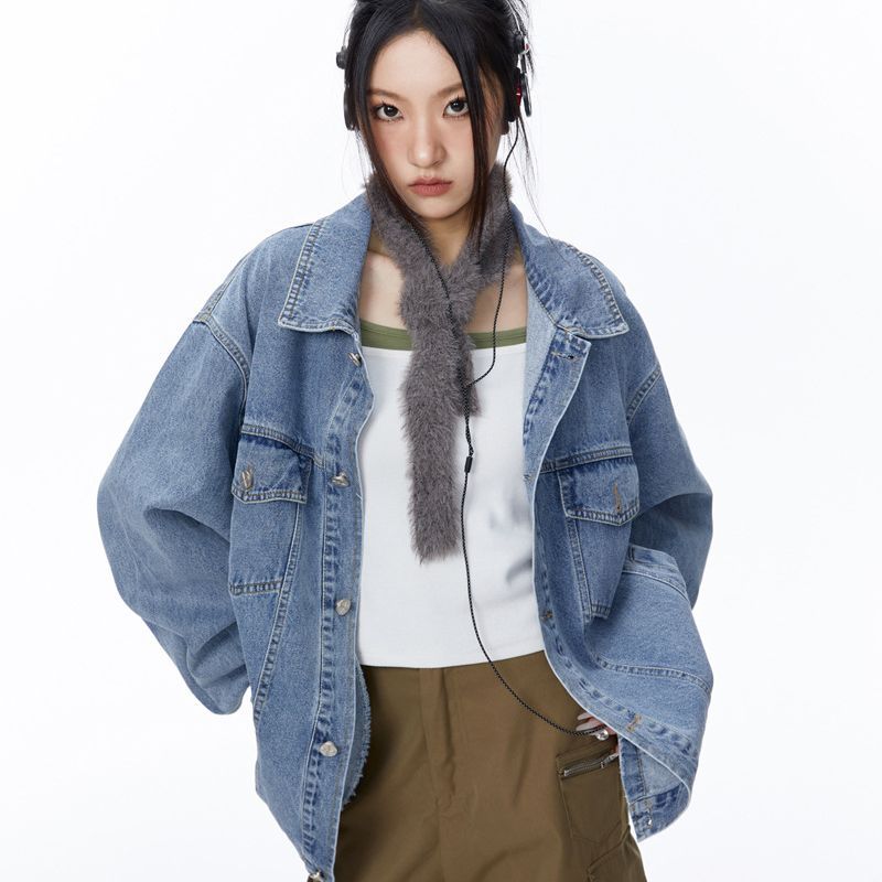 Herrenbekleidung Nische High Sense Denim Herren- und Damen-Ins Fashion Brand Casual Loose Jacket_voghion.com