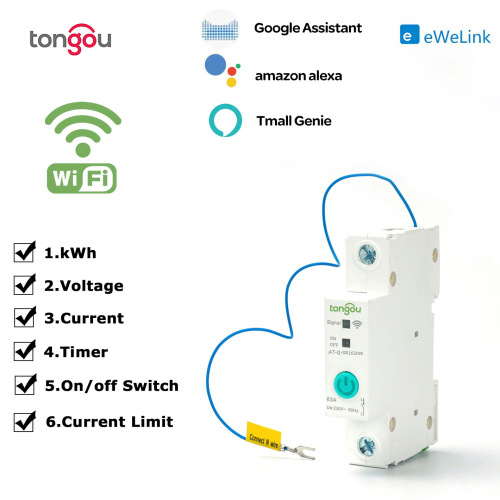 Eweilian smart WiFi circuit breaker with wireless remote control for smart home and cross-border use