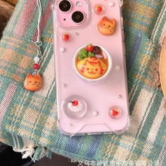 Original Instagram-style, Japanese retro, millennial-style small cat phone chain, cute cat bag earphone hook