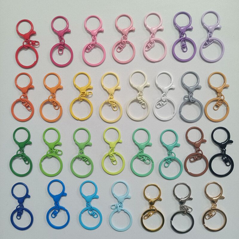 Candy Color Lobster Buckle Paint Three-piece Set 8-shaped Buckle Korean Dog Buckle Dog Head Buckle Zinc Alloy DIY Hanging Buckle with Aperture