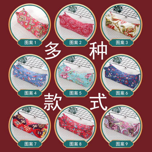 5ZV7 Tiger Head Pillowcase Set with Gift Inner Pillow Slip, 18 Color Options, Pure Cotton Rough Fabric, Handmade Retro Style Pillowcase with Neck Support