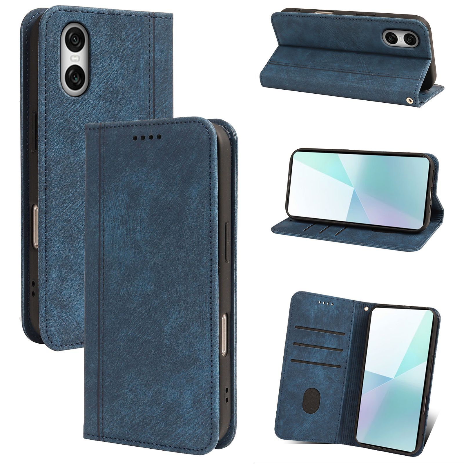 For Sony Xperia 1 VII Flip Phone Leather Case Xperia 10 VI Magnetic Wallet Phone Leather Case