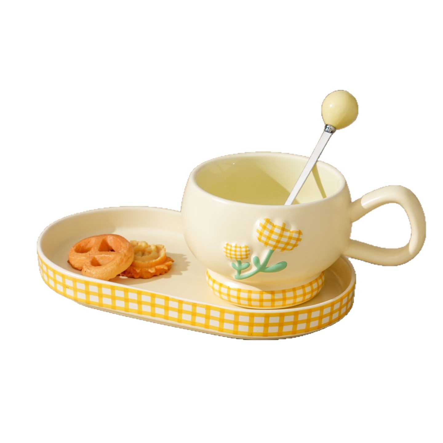 Tazas de flores personales creativas, tazas de café de cerámica, tazas de té de la tarde, tazas transfronterizas de alto valor facial