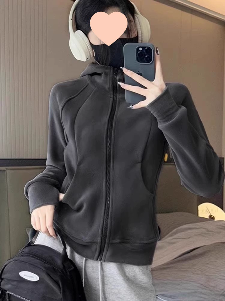 Black brace, autumn sweatshirt, jacket, sports hoody, slim fit, American style, tight