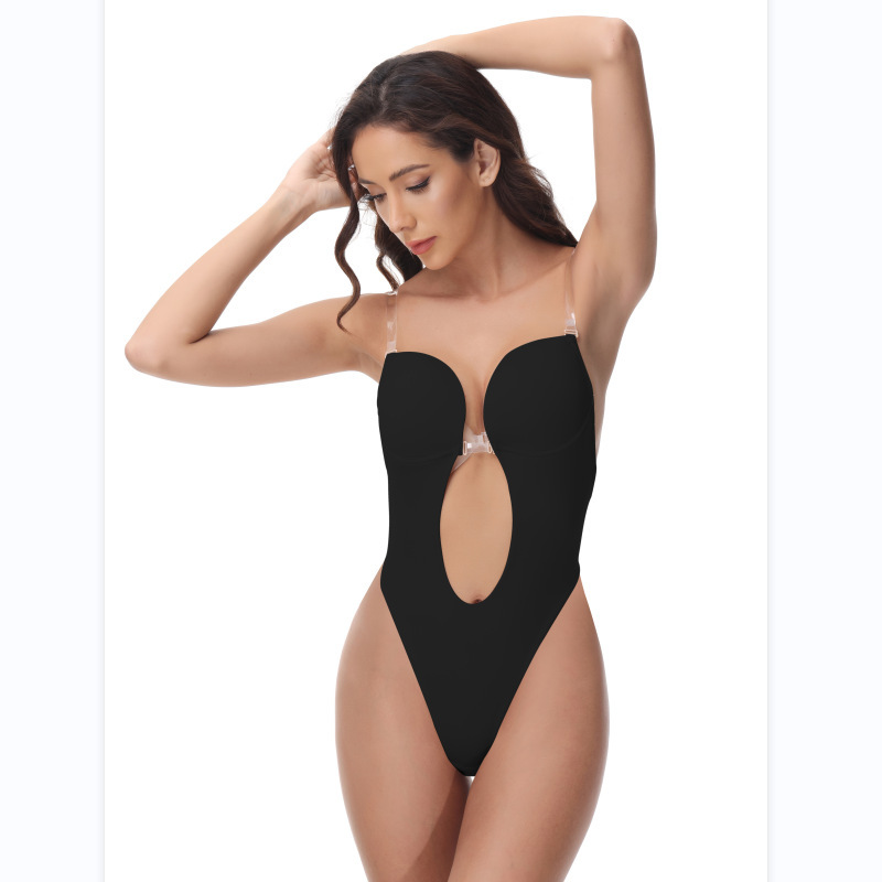Transfronterizo europeo y americano shapewear correa de hombro invisible sujetador belleza sin respaldo de una sola pieza corsé vestido de noche dispensación ropa interior antideslizante
