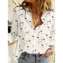 T 79203 Geometric women's long sleeve shirt ����ͼ��Ůʿ����