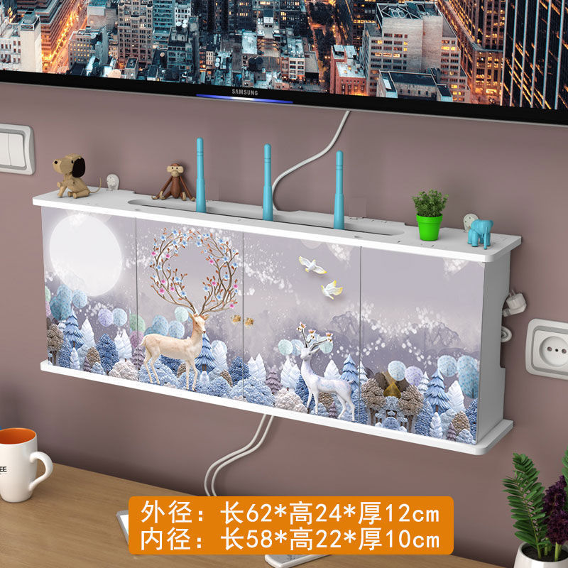 Creativo Punch-free rack de almacenamiento de pared TV Set-Top Box rack de pared dormitorio sala de estar router caja de almacenamiento al por mayor