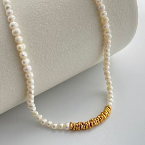 S925 Pure Silver Natural Freshwater Pearl Necklace for Women - High-End Design, Unique Minimalist 