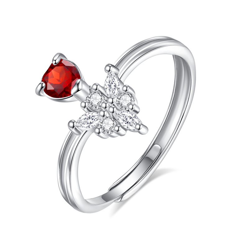 Nuevo anillo de topota azul natural con incrustaciones de todo el cuerpo S925 diseño de joyería de plata joyería femenina simple en vivo al por mayor