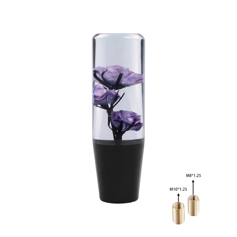 Car modification universal acrylic personality crystal rose gear head shift manual gear shift lever head