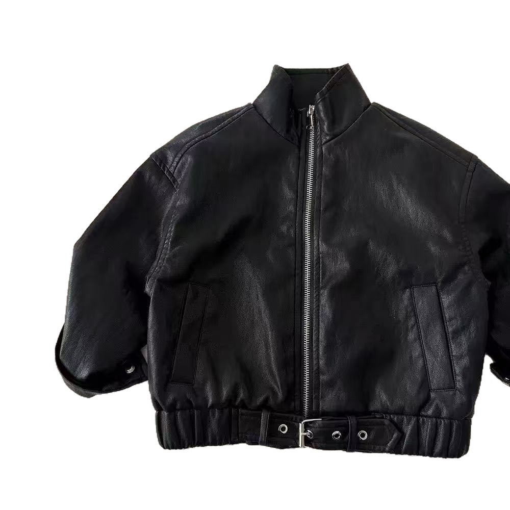 Chaqueta de cuero para niños primavera 2026 nuevo niño cardigan de color sólido chaqueta coreana chaqueta de cuero para bebés image 5