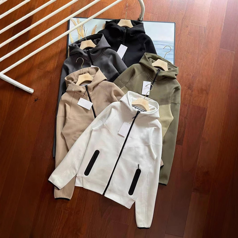 Spring and Autumn 2024 Casual Sports Breathable Cotton Double Zipper Hooded Men's 792 Tech Jacket