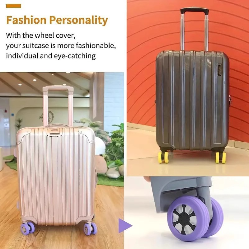 Luggage Case Wheel Rubber Sleeve Silent Suitcase Roller Reconstruction Trolley Case Replacement Universal Wheel Accessories Protective Sleeve