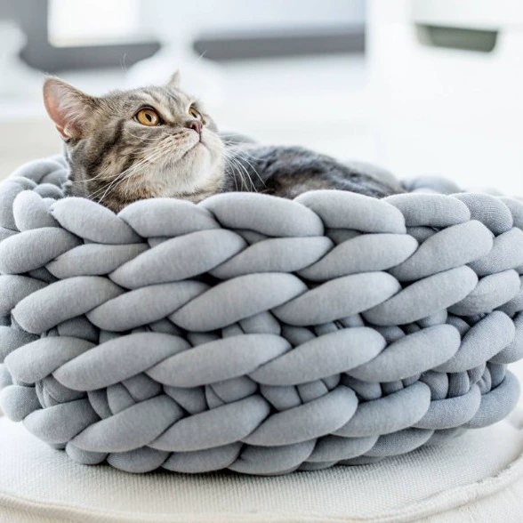 ОМЕТ грубая сердцевина сплетенная пряжей любимчик питомник машина моющаяся кошка Питомник кровать любимчика продукты кошки