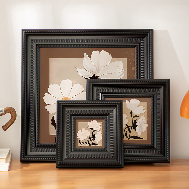 Antique Photo Frame Decorative Picture Frame Flower Dining Room Bedroom Wall Painting Side Cabinet Living Room American Style Retro Photo Frame Table