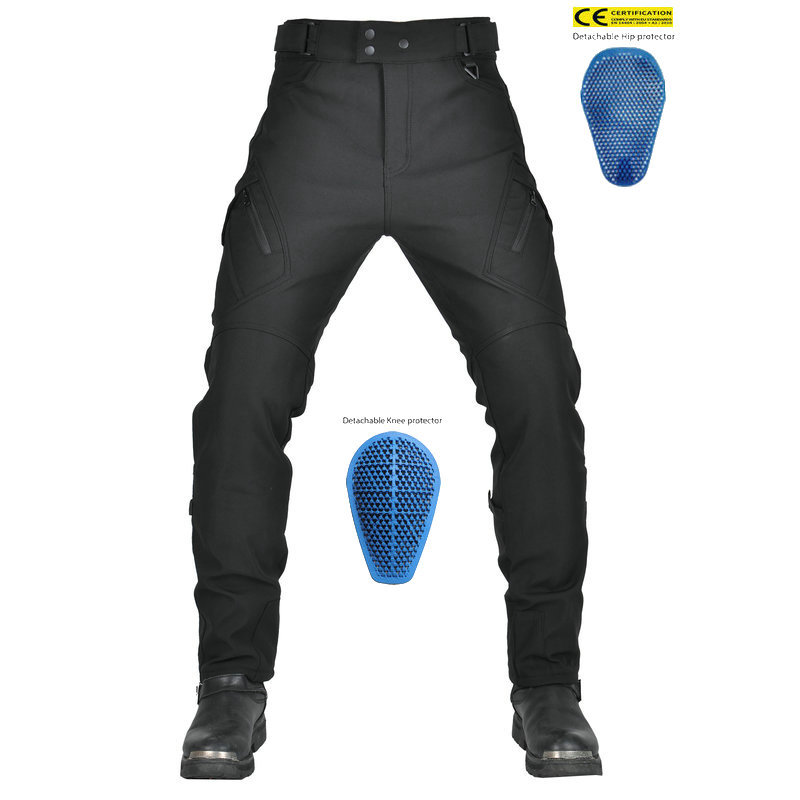 VOLERO motocicleta invierno ciclismo pantalones hombres impermeable forrado de lana gruesa a prueba de viento de cintura alta motocicleta anti-caída pantalones de silicona