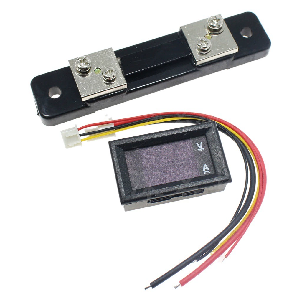 DC0-100V 1A 10A 50A 100A светодиодный цифровой вольтметр постоянного тока с двойным дисплеем, цифровой счетчик