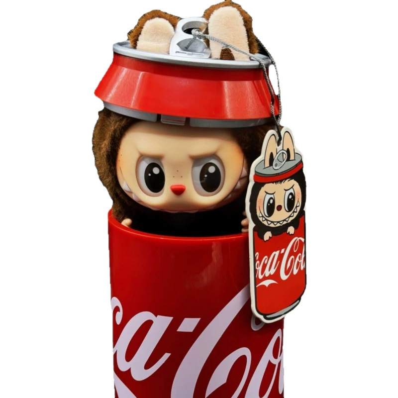 Третье поколение Labubu Cola серии Pop Mart сидит на вечеринке трендовые игрушки, плюшевый блайнд-бокс POPMART