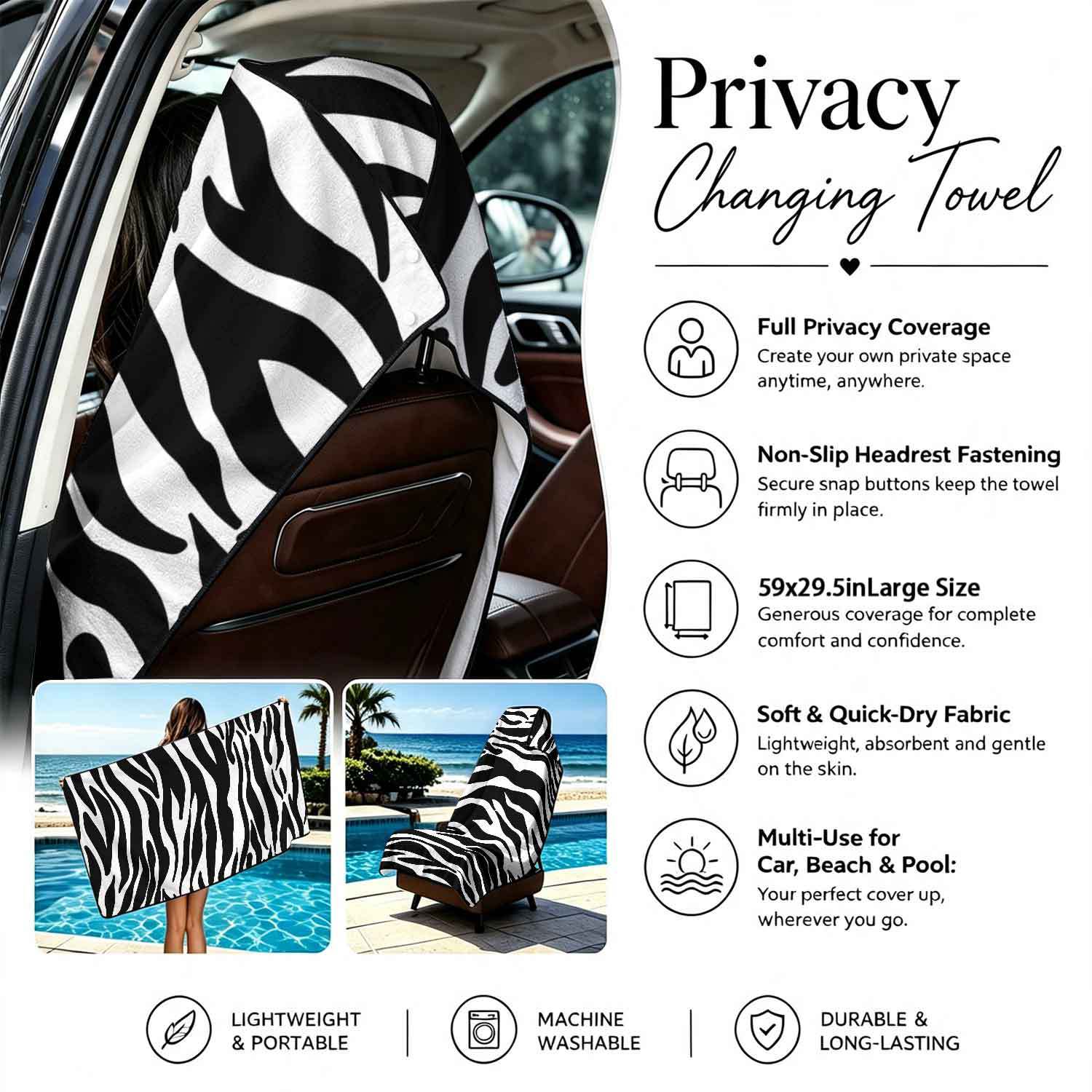 2-piece dual-use car seat cover, ultra-fine fiber, can be used as a beach towel, printed car protective seat cover 13