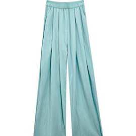 女夏季2024新款垂感日系褶皱慵懒风休闲裤宽松高腰阔腿裤子