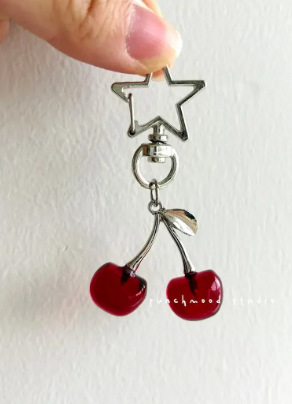 Rose Red Design 1 Piece Cute Simple Style Cherry Alloy Rose Red Keychain