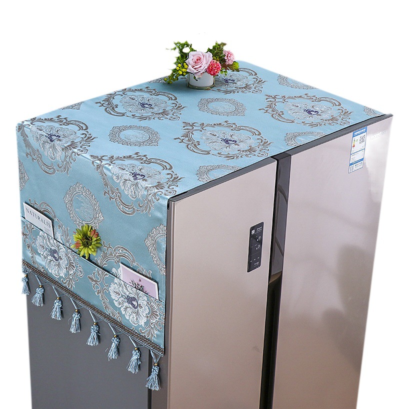 Cubierta de polvo del refrigerador tela individual doble puerta tambor lavadora cubierta toalla chenille Estilo nórdico cubierta de polvo cubierta de tela cortina