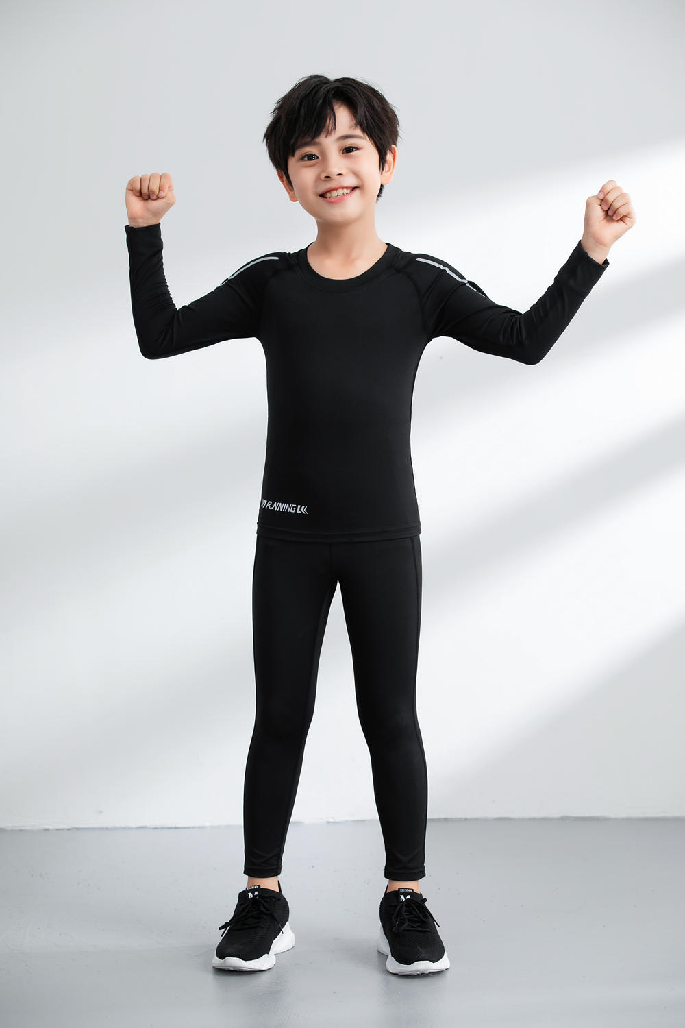 Niños y adultos trajes de entrenamiento, ropa de entrenamiento, ropa de entrenamiento de manga larga, ropa de acondicionamiento físico, ropa de secado rápido, compra al por mayor, impresión MJ857
