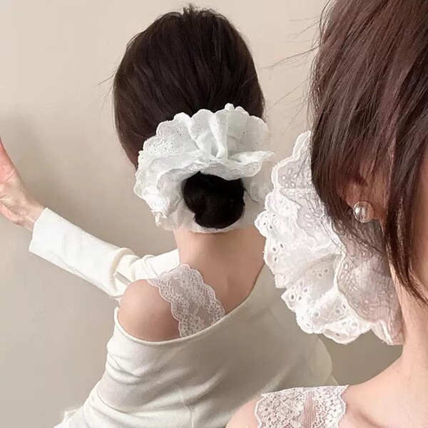 Zhao Lusi's same style four-layer oversized white lace large…