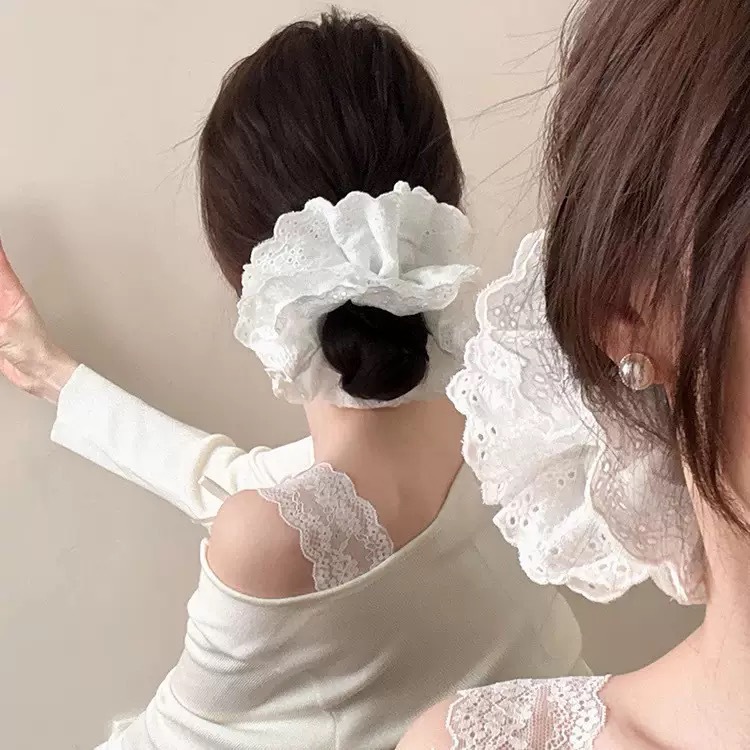 Zhao Lusi's same style four-layer oversized white lace large…